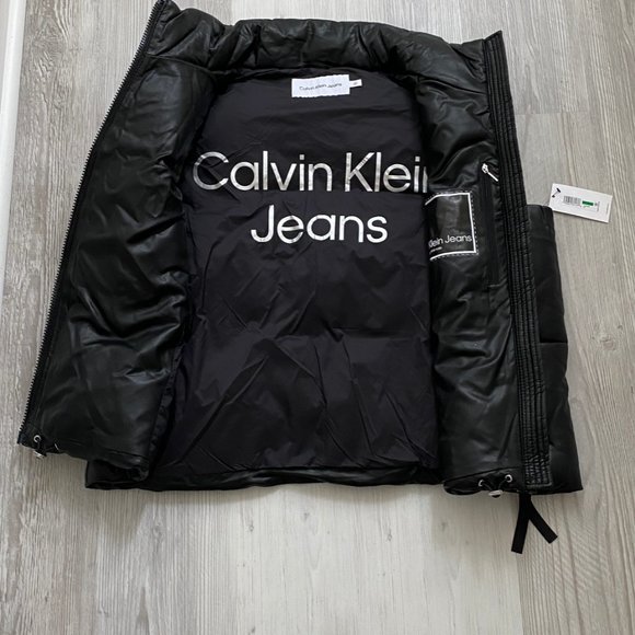 💖MEGA SALE💖Calvin Klein Men CJCV7008 Polyester Zip Puffer Black Sleeveless - Picture 5 of 12